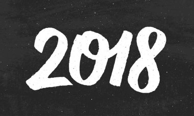 Mutlu yeni yıl 2018 vektör tebrik kartı