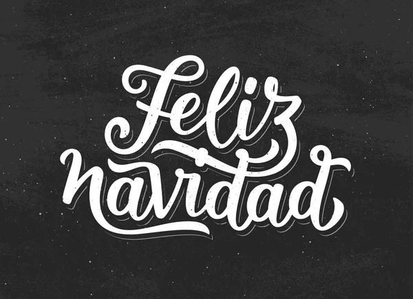 Написи Feliz Navidad сучасних каліграфічний крейда — стоковий вектор