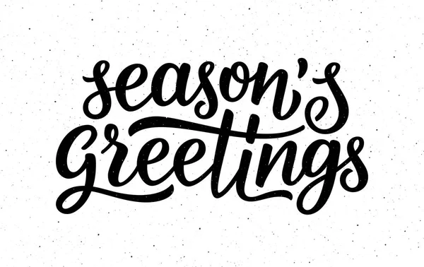 Seasons greetings calligraphy lettering text — Stock Vector