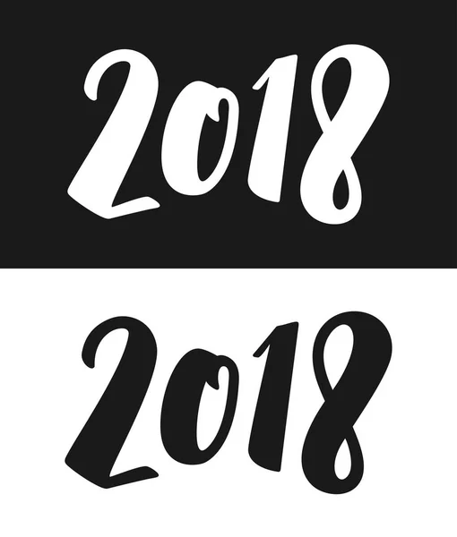 Новорічна листівка 2018 року в чорно-білому кольорі — стоковий вектор