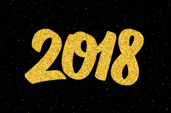 Biglietto di auguri per il nuovo anno 2018 con calligrafia — Vettoriale Stock