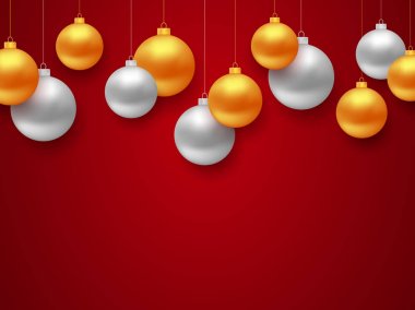 Noel topları ile yeni yıl 2018 banner