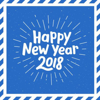 Mutlu yeni yıl 2018 yazı ve patlama