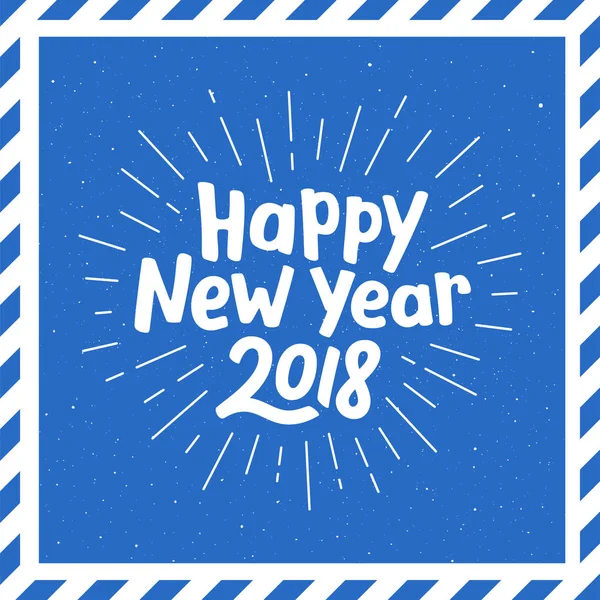 Feliz Año Nuevo 2018 letras y estallido — Vector de stock