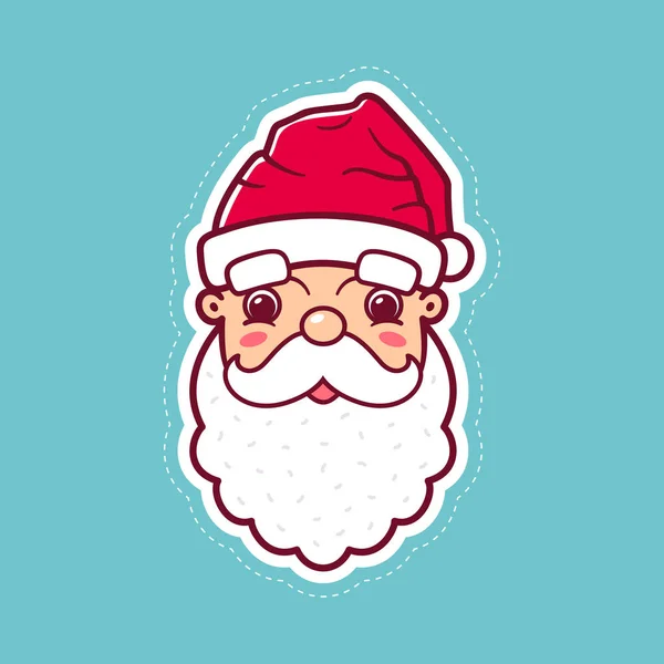 Babbo Natale icona del viso carino — Vettoriale Stock