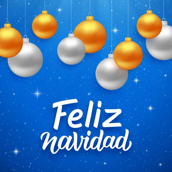 Feliz navidad сезони привітання на іспанську — стоковий вектор
