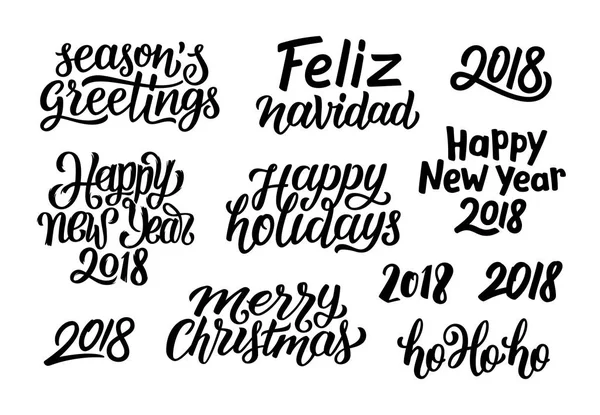 Quotes for Christmas and New Year 2018 decoration — Stock Vector