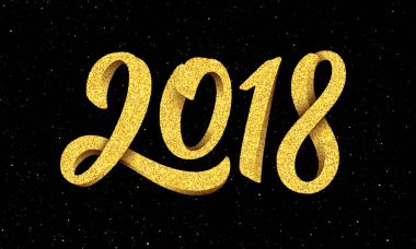 Hat sanatı ile yeni yıl 2018 tebrik kartı