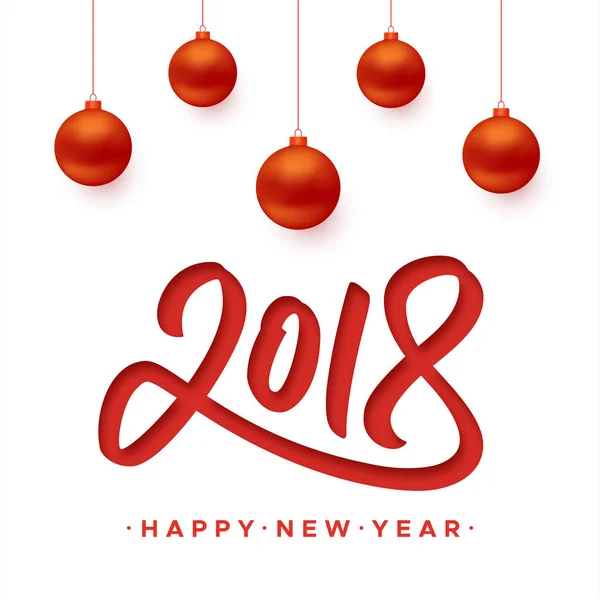 Feliz Año Nuevo 2018 tarjeta de felicitación con corte de papel — Vector de stock