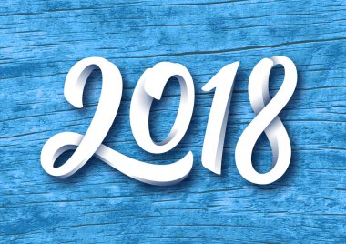 Mutlu yeni yıl 2018 vektör tebrik kartı