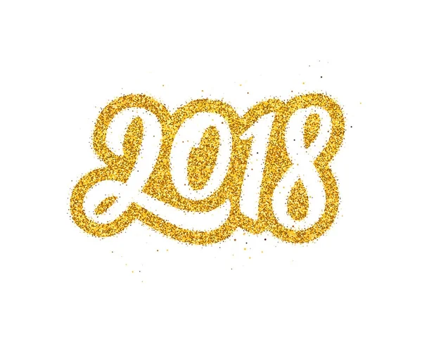 Nuovo anno 2018 disegno biglietto di auguri — Vettoriale Stock