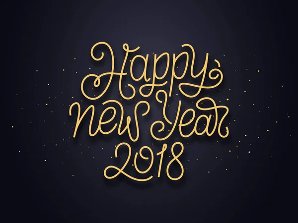 Feliz Año Nuevo 2018 desea tipografía — Vector de stock