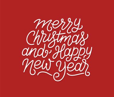 Neşeli Noel ve mutlu yeni yıl sanat metin satır