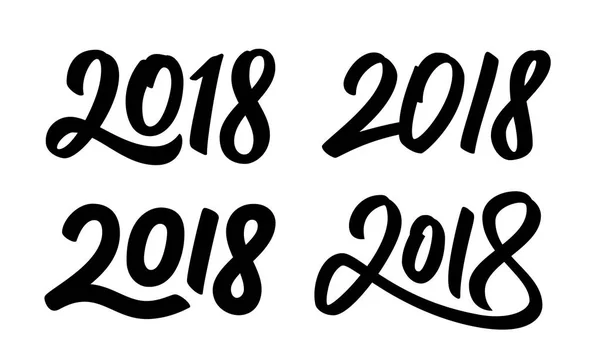 Conjunto de números de caligrafía de Año Nuevo 2018 — Vector de stock