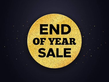 Yıl satış vektör promosyon afiş sonu