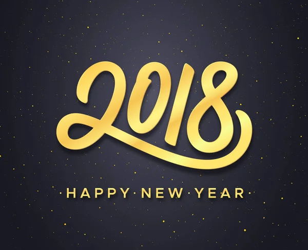 Feliz Año Nuevo 2018 tarjeta de felicitación vector de diseño — Vector de stock