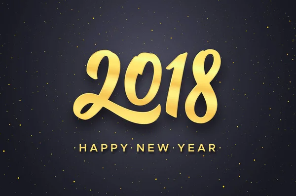 Feliz Año Nuevo 2018 tarjeta de felicitación vector de diseño — Vector de stock