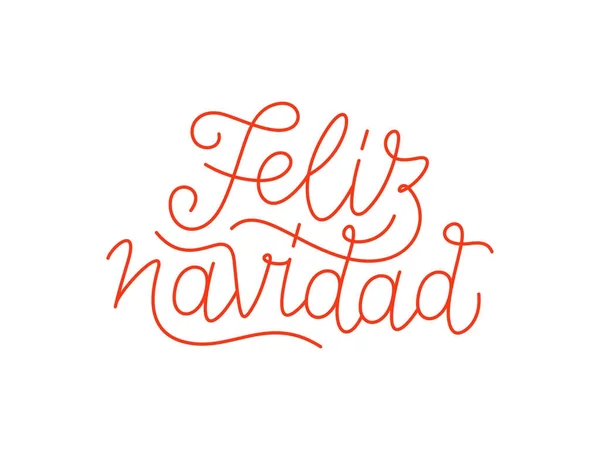 Feliz Navidad kalligrafikus vonal művészeti tipográfia — Stock Vector