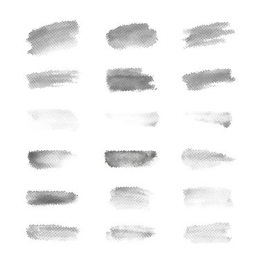 Noktalı resim damgası vektör fırçalar ayarlayın. Tasarım öğeleri