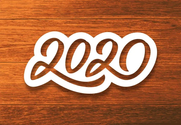 祝2020年新年快乐。 古董卡 — 图库矢量图片