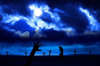 Spooky Halloween mezarlık