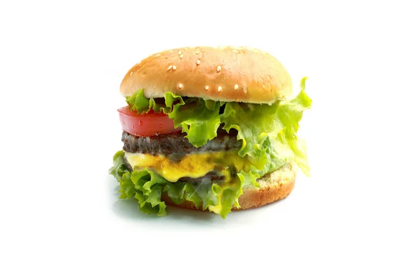 Großer Hamburger isoliert — Stockfoto