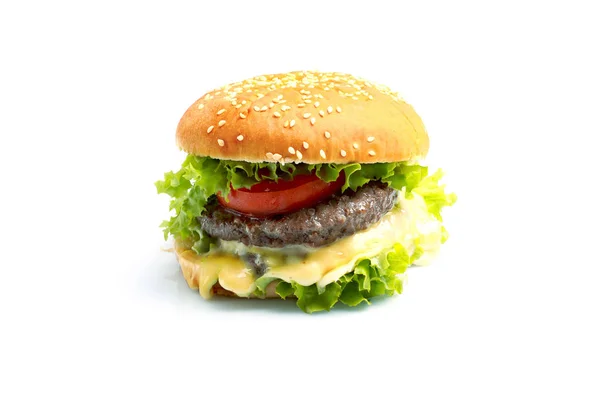 Großer Hamburger isoliert — Stockfoto