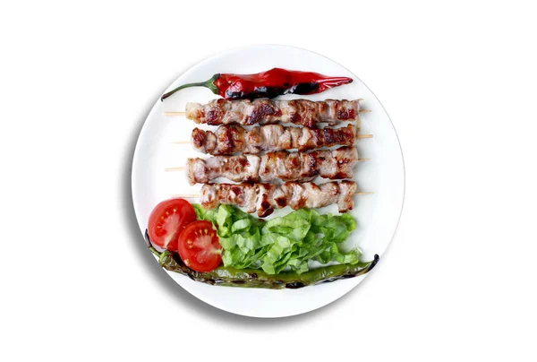 Grilled lamb on skewither — Stock Photo, Image