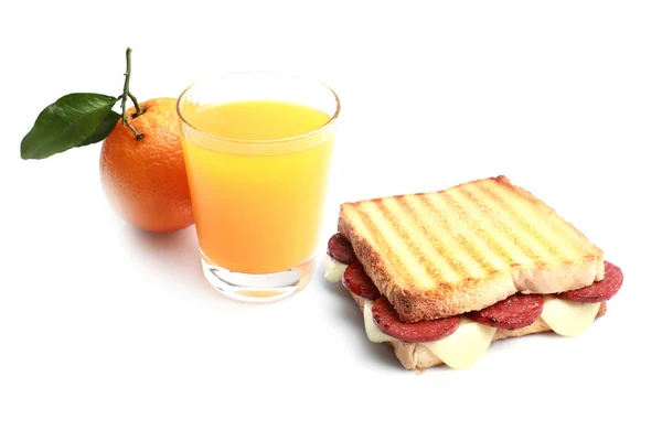 Toast and orange juice — Stock Photo, Image