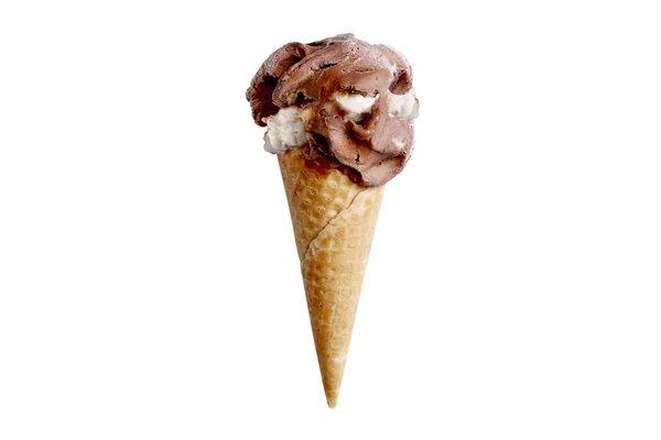 Wanilia i czekolada lody w kształcie stożka — Zdjęcie stockowe