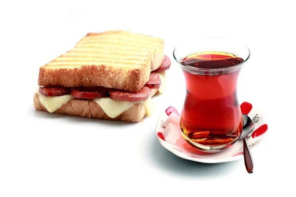 Tea and toast — Stock Photo, Image