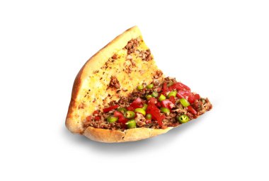 Beyaz arka plan üzerinde yarım ekmek Kokorec