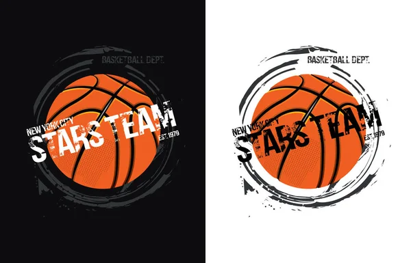 Diseño de baloncesto: ilustración vectorial para camiseta — Vector de stock