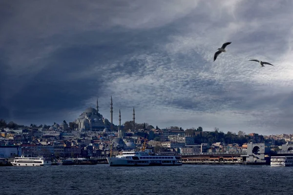 Goldenes Horn und neue Moschee — Stockfoto