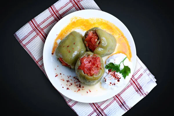 Paprika auf dem Teller — Stockfoto