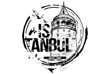 Galata Kulesi. Istanbul, Türkiye şehir tasarım.