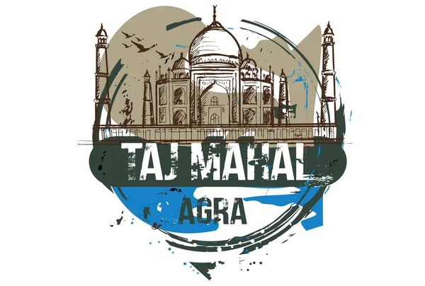 Taj Mahal. Agra, Indien city design. — Stock vektor