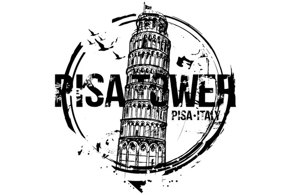 Torre Pisa. Toscana, Italia ciudad diseño . — Vector de stock