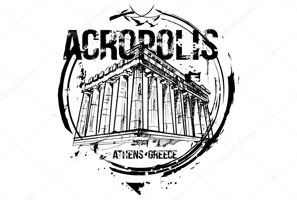 Acropolis. Athens, Greece city design. 