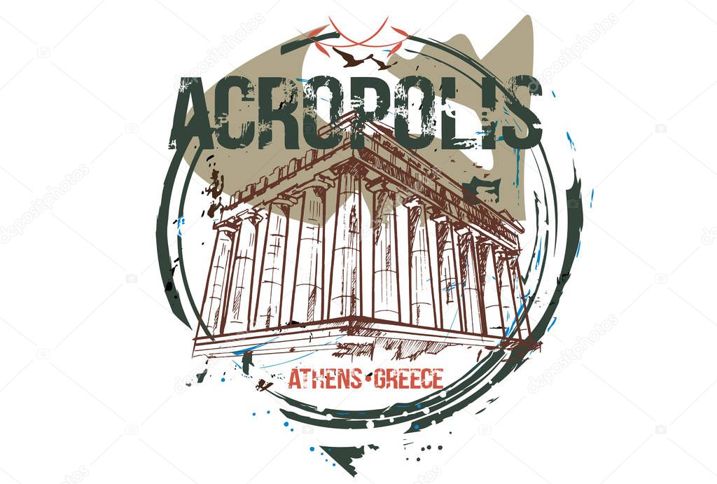 Acropolis. Athens, Greece city design.