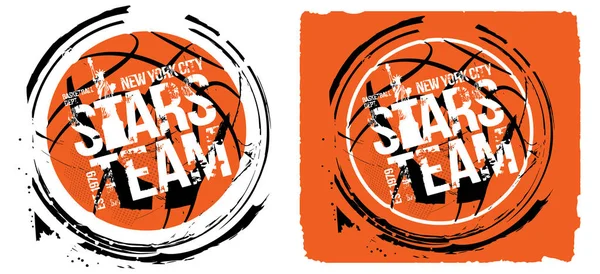 Diseño Baloncesto Ilustración Vectorial Para Camiseta — Vector de stock