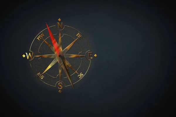 Золотой компас — стоковое фото