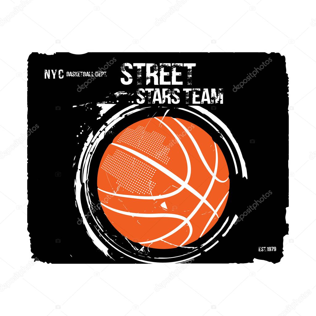 Basketball design. Vector illustration for t-shirt	