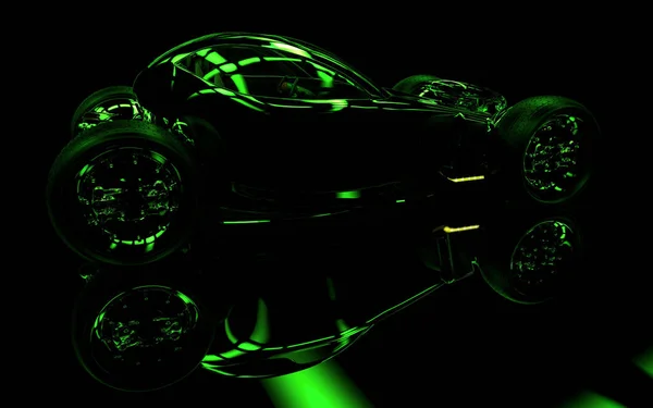 3D-Darstellung des Elektroautos — Stockfoto