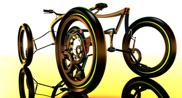 3D illustratie van elektrische sport fiets — Stockfoto