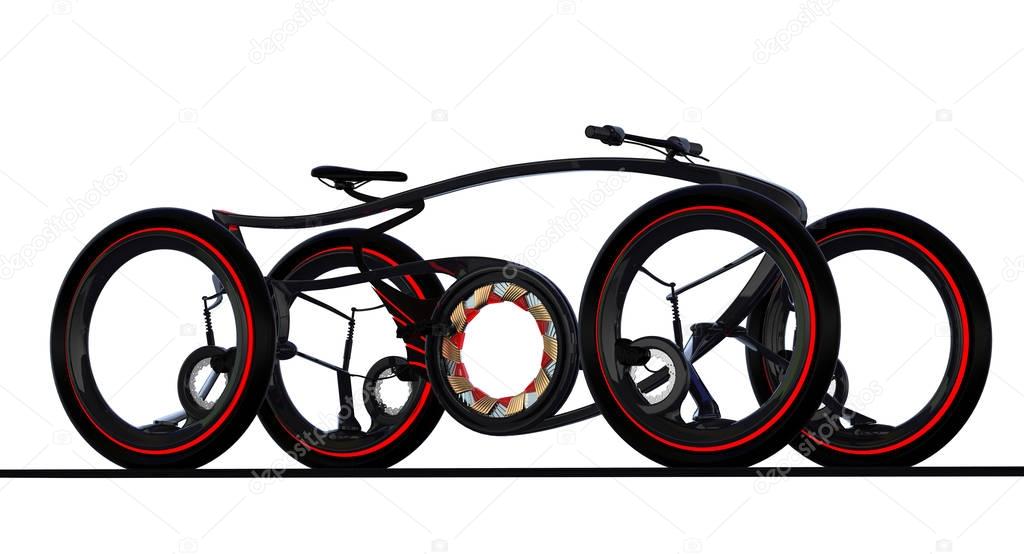 3D illustration of electric sports bike