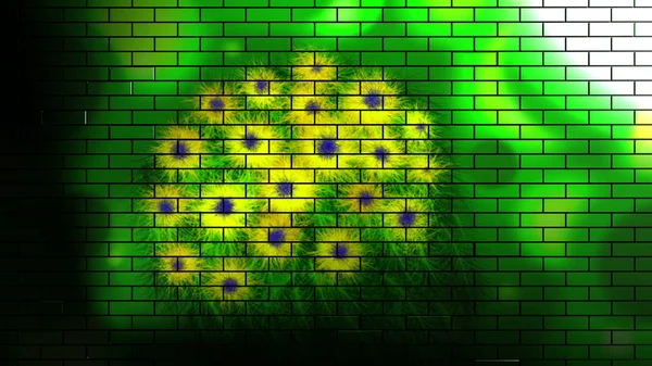 Brick wall background,texture with painting — Stock Photo, Image