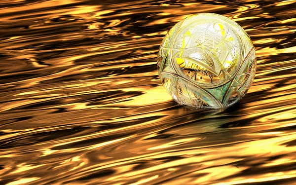 Altın Top şeklinde artifakı 3d çizim