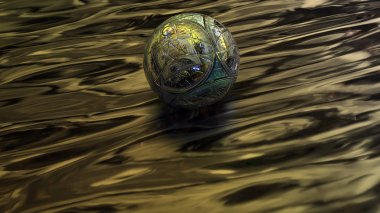 Golden ball-shaped artifact clipart