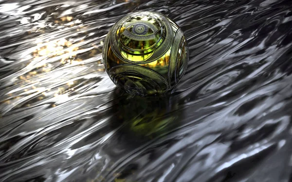 Altın göz, top şeklindeki eserler 3d çizim